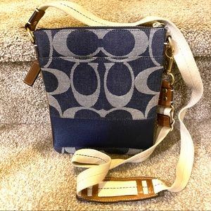 Coach Polished Denim Signature Crossbody Bag